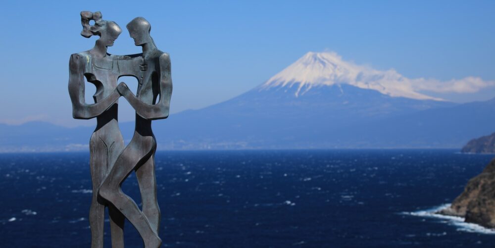 恋人岬から見た富士山